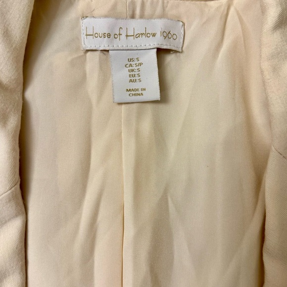 House of Harlow 1960 Women’s Cream Blazer with Black Buttons. Size S - Picture 6 of 6